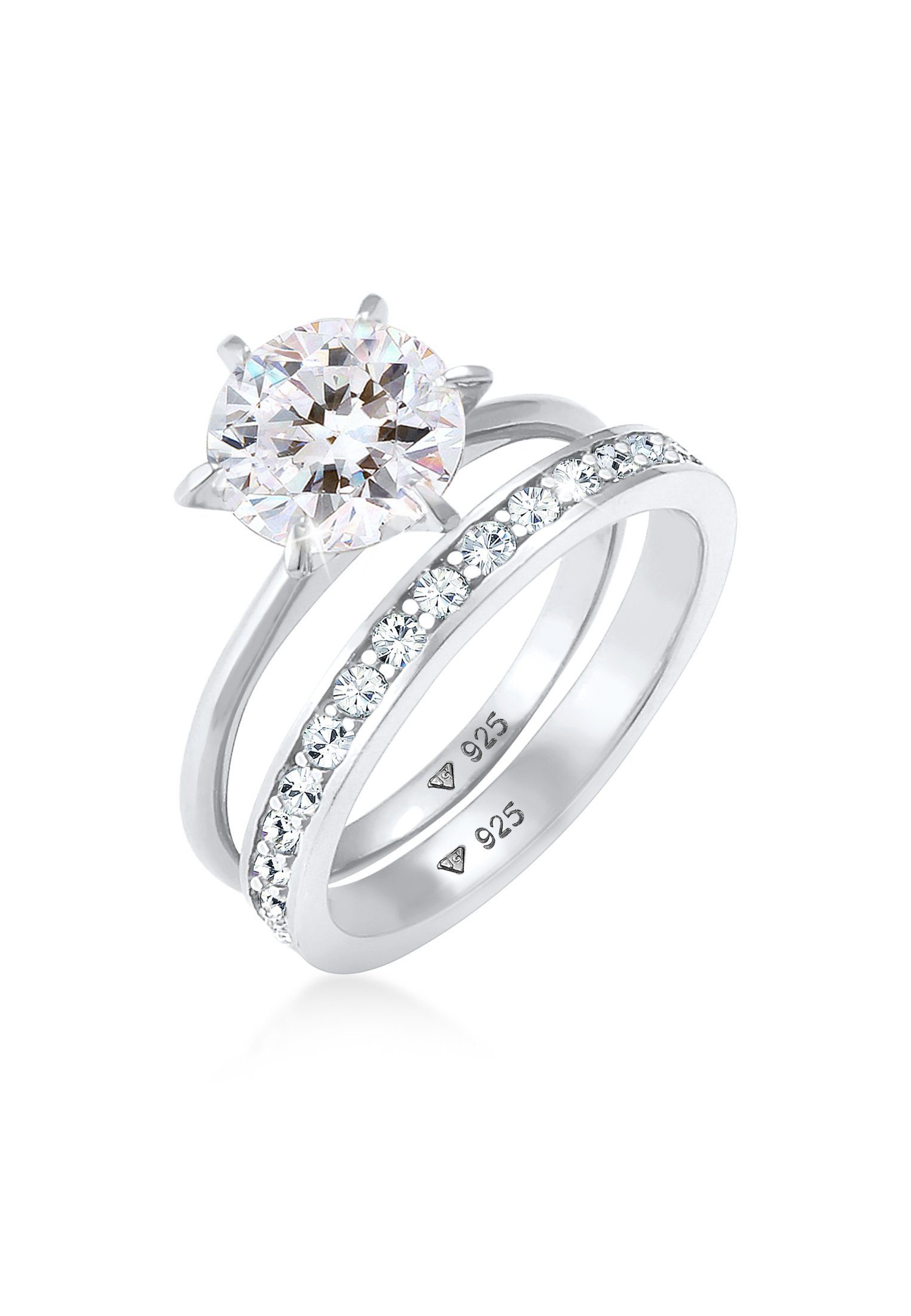 Elli Solitärring Kristalle Eternity (2 tlg) günstig online kaufen