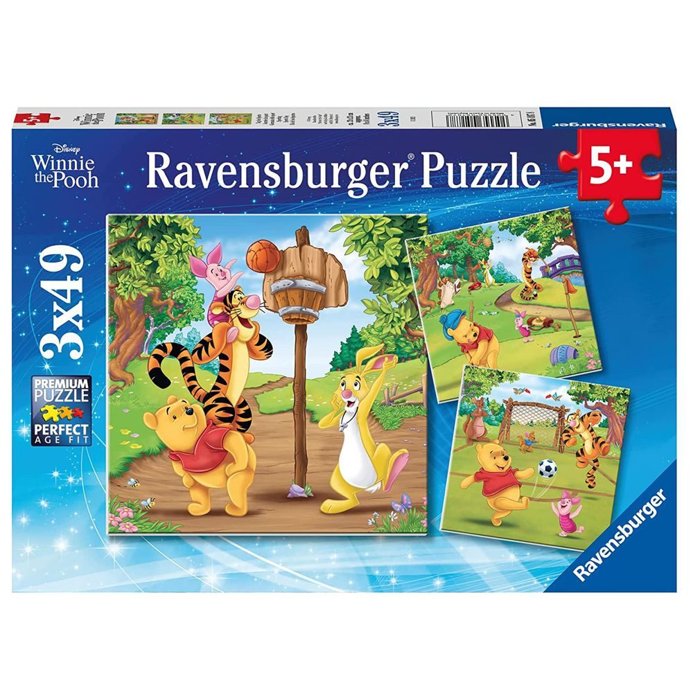 Disney Winnie Puuh Puzzle Kinder Puzzle Box Pooh 3 x 49 Teile Winnie Puuh Ravensburger, 49 Puzzleteile