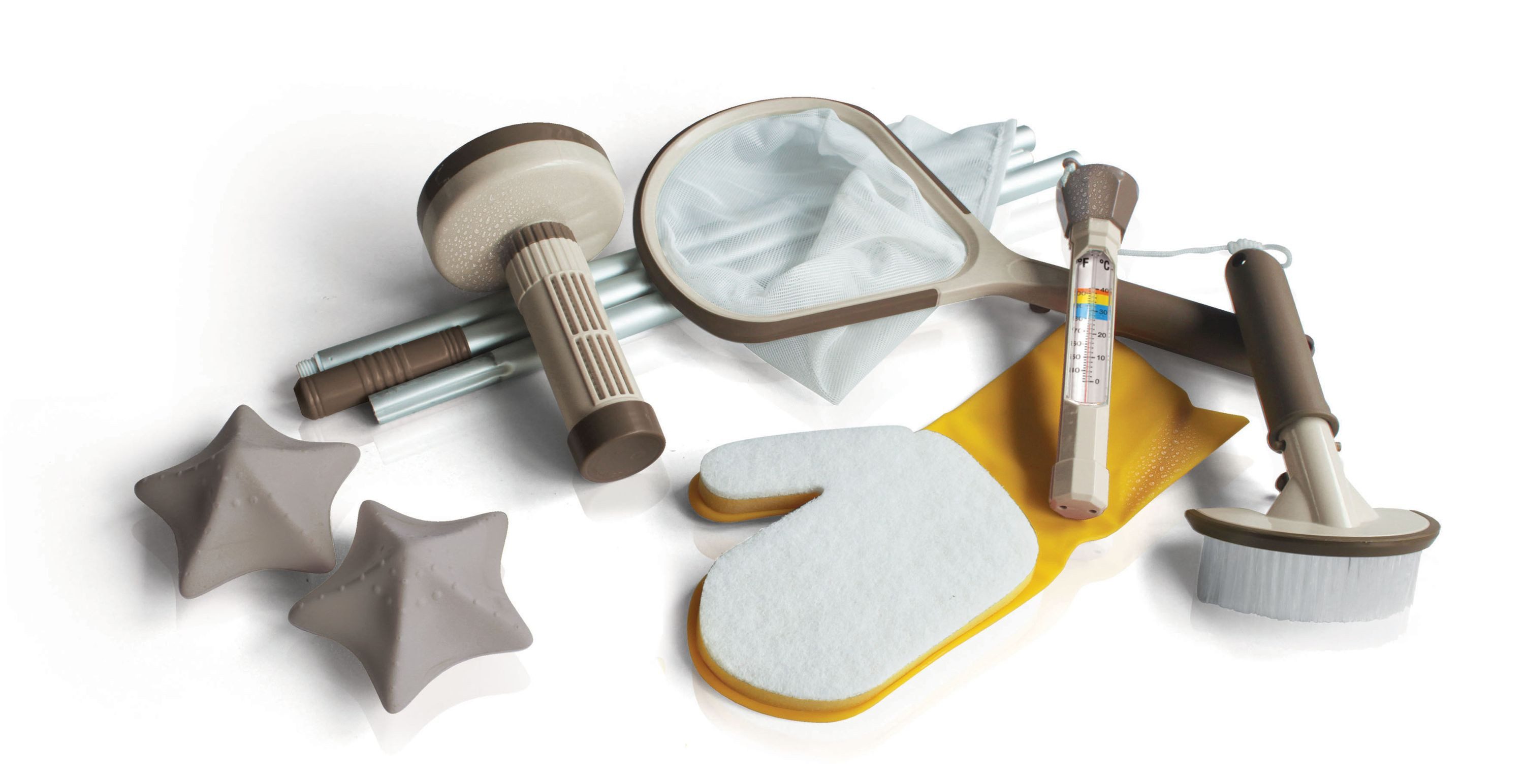 Höfer Chemie GmbH Poolpflege 7 tlg. SPA Zubehör Set für Whirlpools, Praktisches Set für Pflege und Reinigung