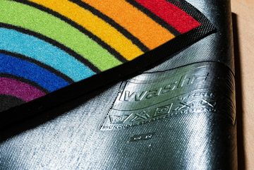 Fußmatte Round Rainbow, wash+dry by Kleen-Tex, halbrund, Höhe: 7 mm, Schmutzfangmatte, Motiv Regenbogen, In- und Outdoor geeignet, waschbar
