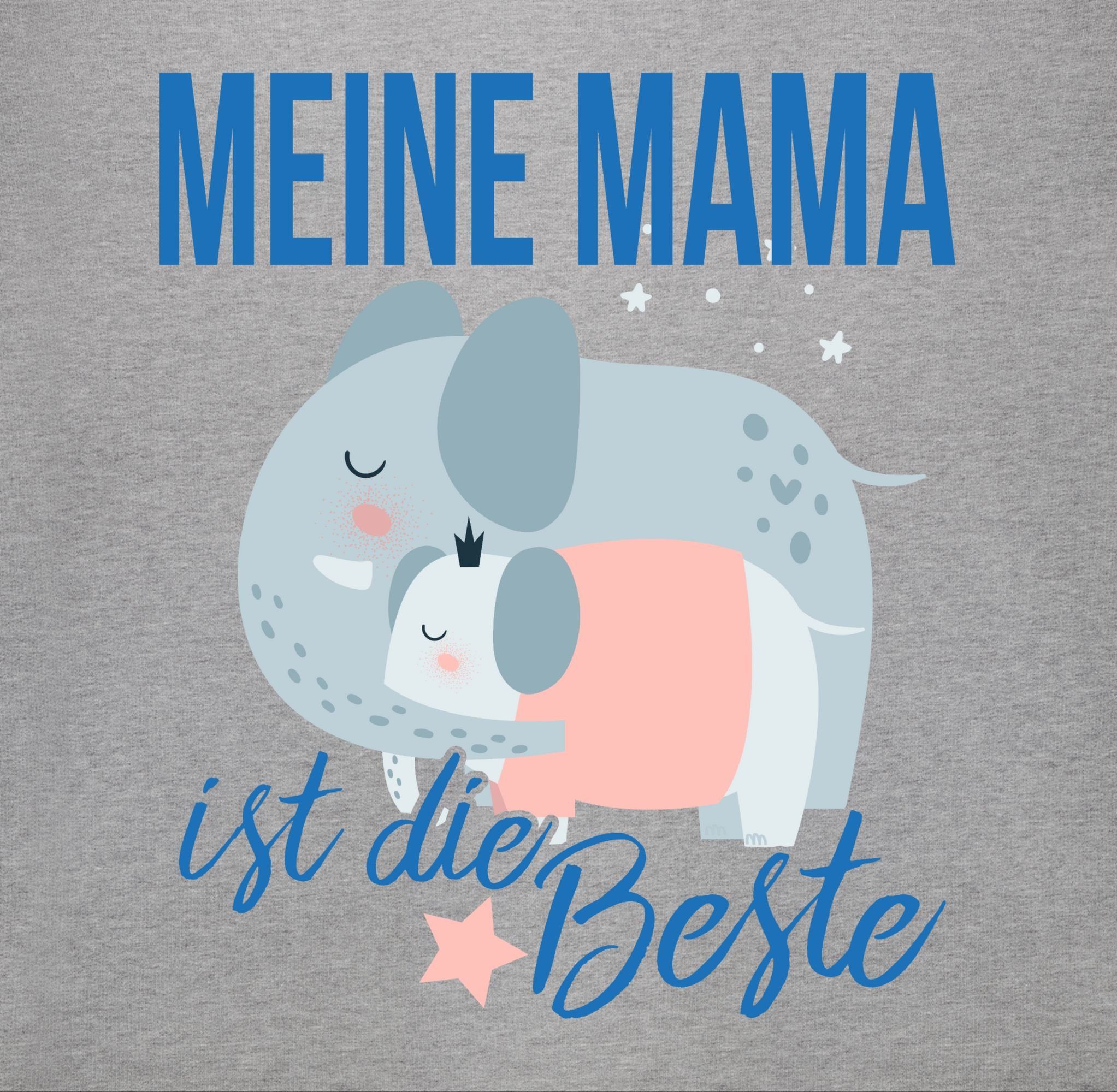 Muttertagsgeschenk Sweatshirt Meine Elefanten die Beste ist Shirtracer Mama meliert 1 Grau