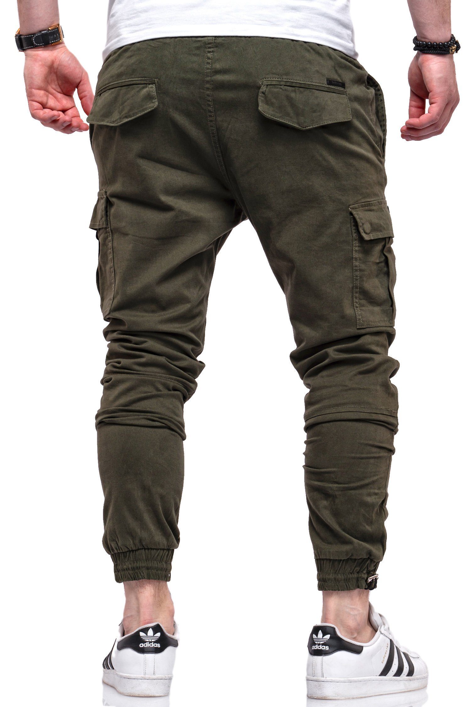 behype Cargohose HAWK mit elastischem Bund khaki