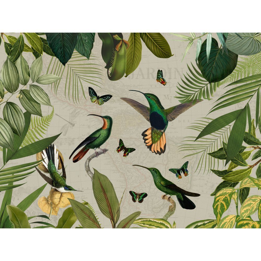 Platzset, raxxa Premium-Platzset"Zauberhafte Kolibris im tropischen Dschungel", raxxa, (Set, 2-St., Platzdecken)