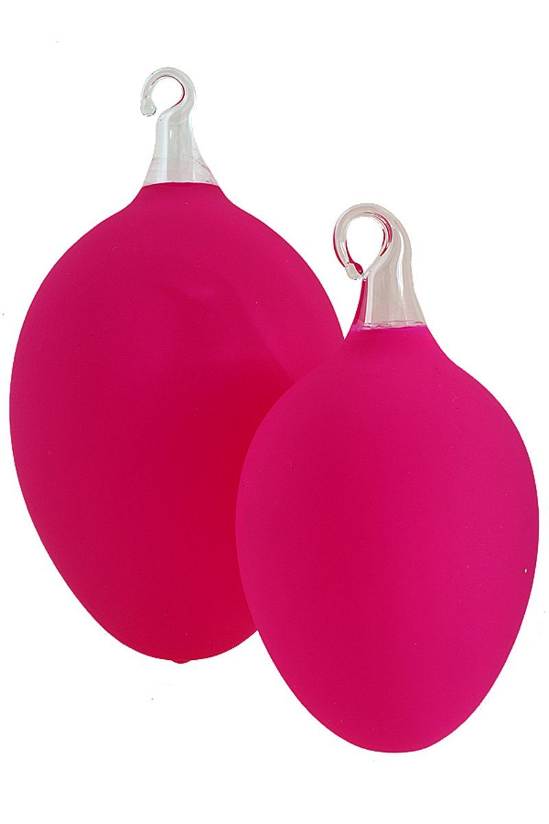 Hamburger Weihnachtskontor Osterei Osterei aus Glas in neonpink groß (1-tlg), mundgeblasen - handdekoriert