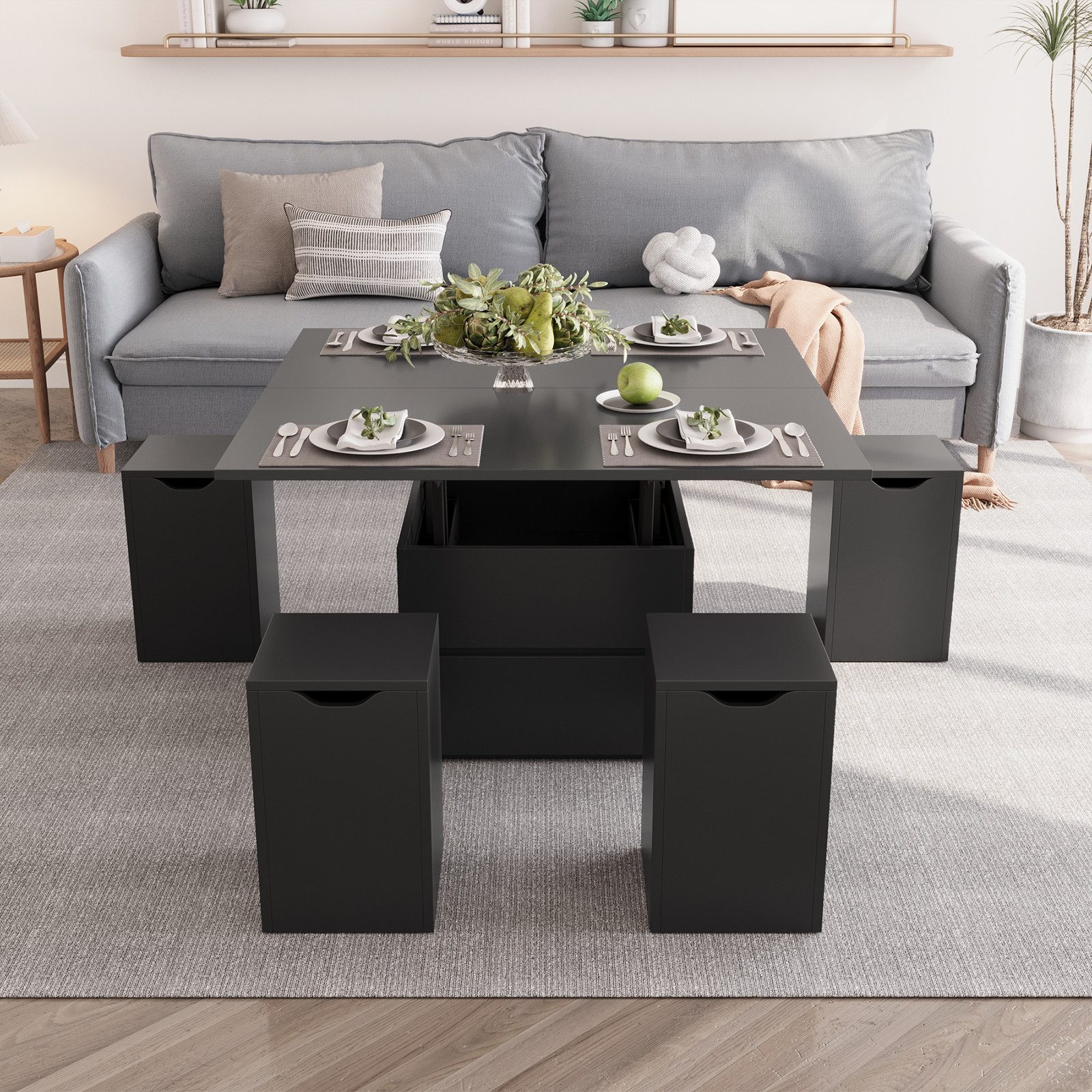 VOWNER Couchtisch Höhenverstellbarer, 4-in-1 Mehrzweckcouchtisch, 4 günstig online kaufen