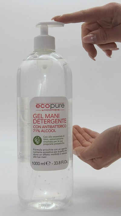 Monotheme ecoPure Hand-Desinfektionsmittel (Hände Desinfektionsgel 71% Alkohol 1L. Desinfektionsmittel)