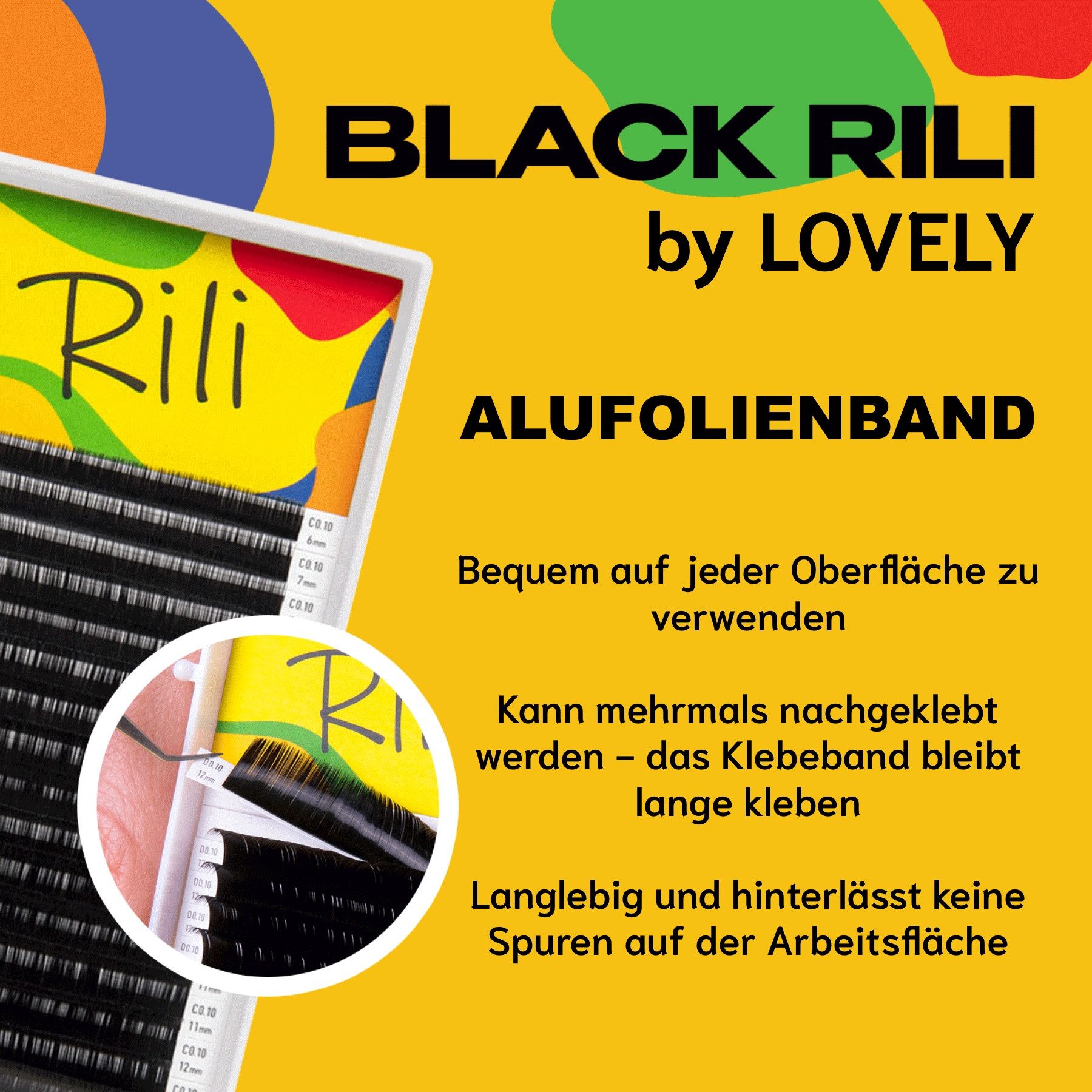 Lovely Einzelwimpern Wimpernverlängerung Seidenwimpern Rili von Lovely B C D L M Curl, Natürlich, Volles Volumen