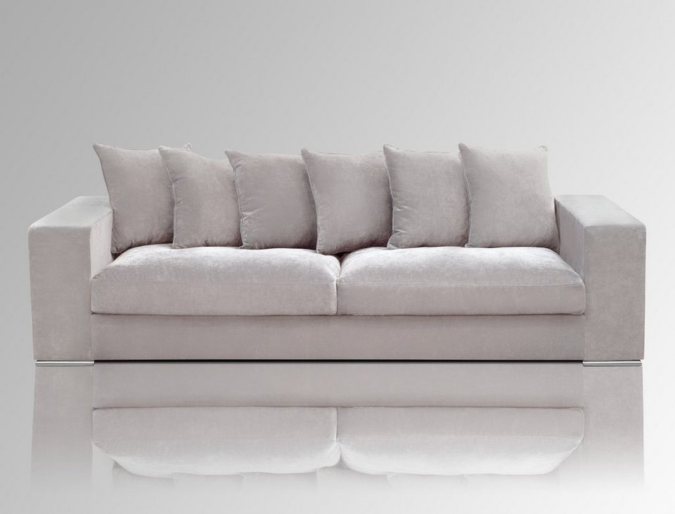 AMARIS Elements Sofa Samt Sofa 'Monroe' 4 Sitzer XL Big Sofa Wohnzimmer  Couch in 4 Größen, Made in Europe