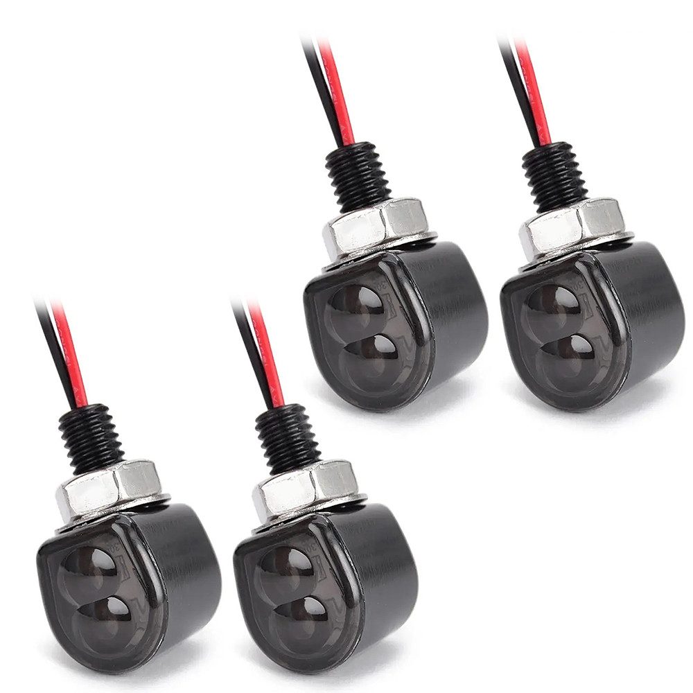 Blinker Set 2x LED Mini Blinker Motorrad FR12 ECE 2 Stück schwarz getönt