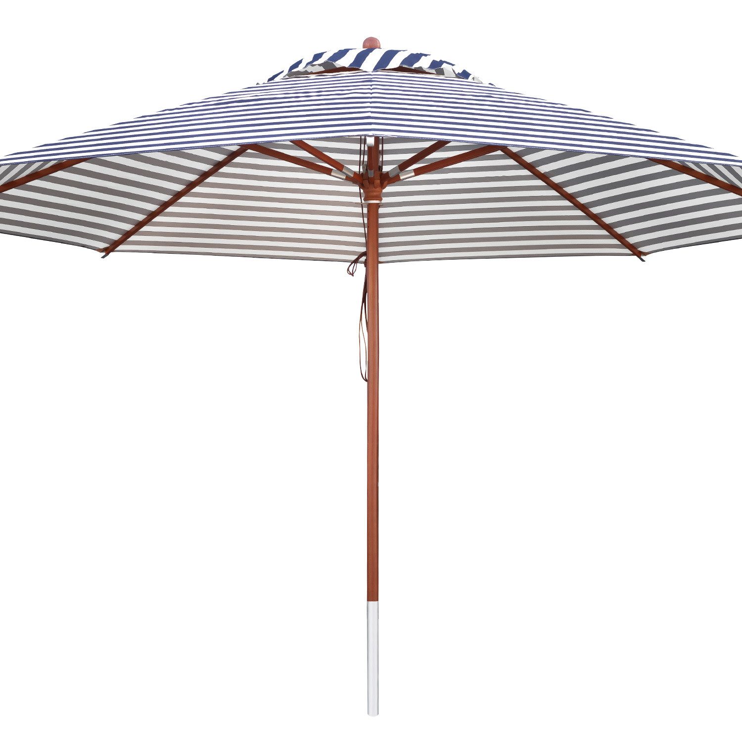 anndora-sonnenschirm Sonnenschirm 4 Meter rund blau weiß gestreift, wasserabweisender Stoff - Stoff leicht abnehmbar und waschbar