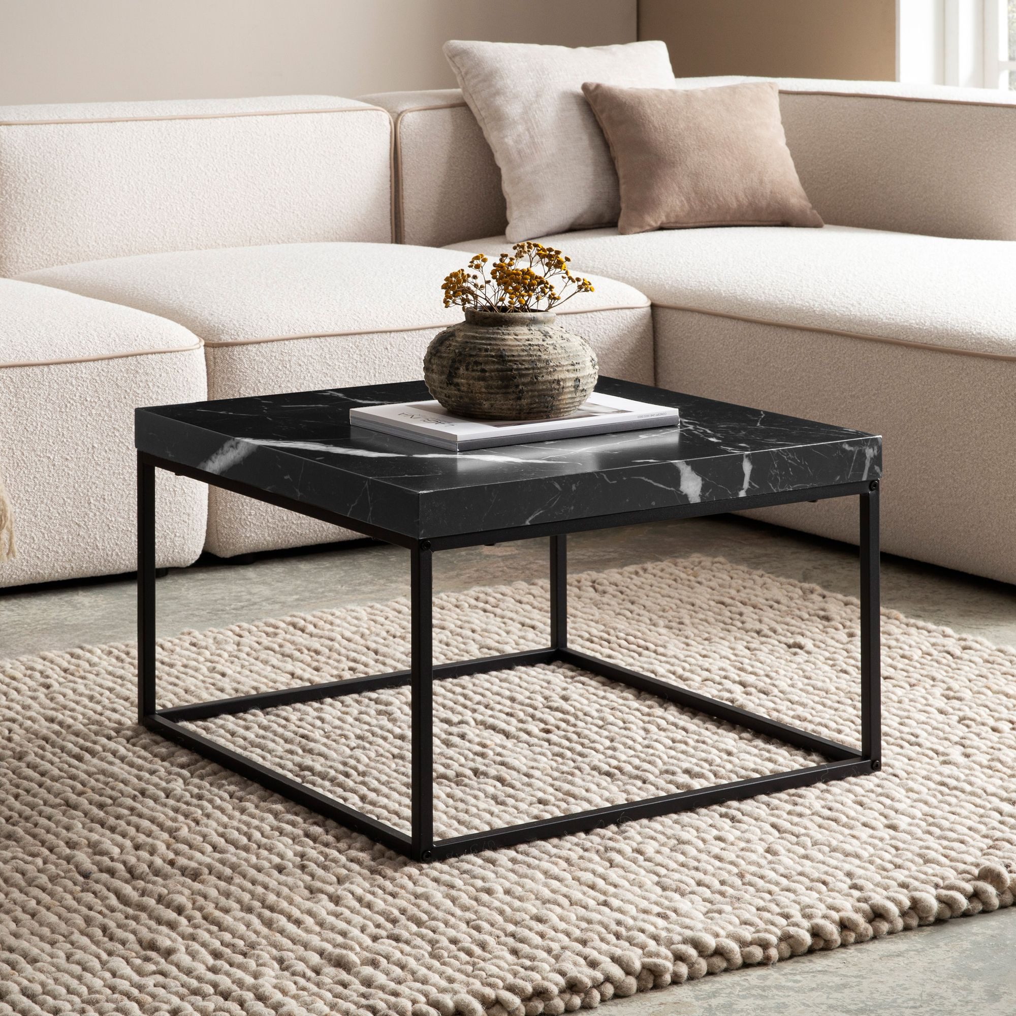 FINEBUY Couchtisch FB59781 Sofatisch 60 cm Wohnzimmertisch Klein Kaffeetisc günstig online kaufen