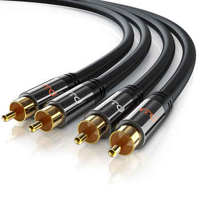 Primewire Audio-Kabel, CINCH, 2x Cinch, 2x Cinch (100 cm), Stereo-Cinch HiFi Audio-Kabel mehrfach geschirmt