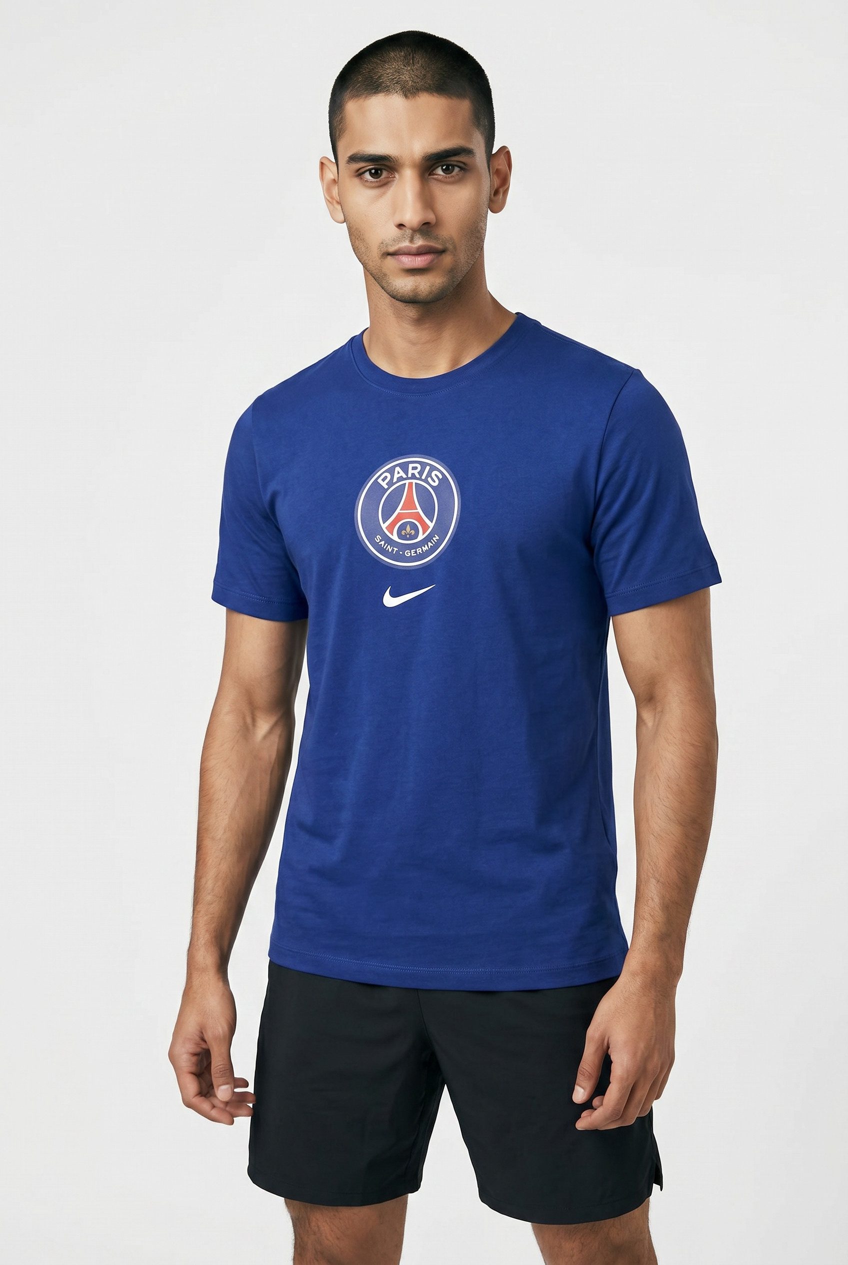 Nike T-Shirt PSG M NK CREST TEE sportlicher Look, Kurzarm, Rundhalsausschnitt, ohne Verschluss