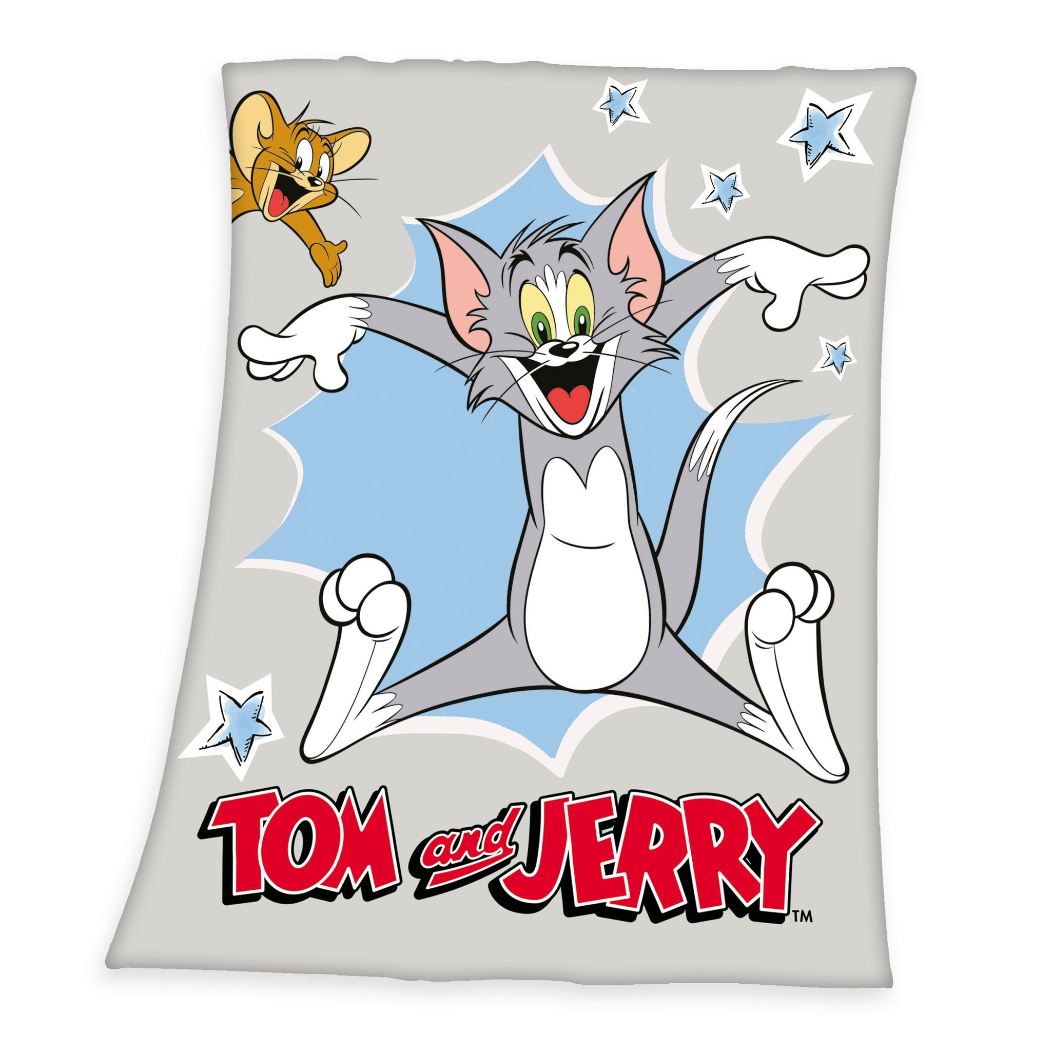 Wohndecke Kinderdecke 130x170cm Tom & Jerry bunt bedruckt