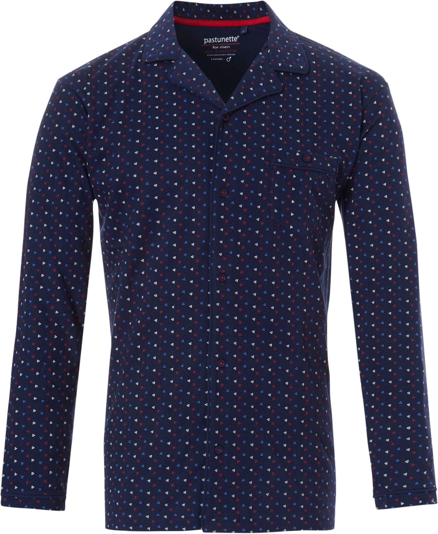 Pyjamaoberteil Herren Pyjamashirt geknöpft