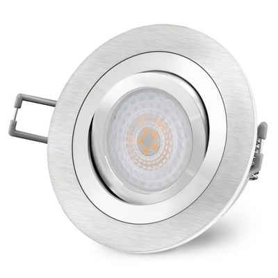 SSC-LUXon LED Einbaustrahler RF-2 LED Einbauleuchte flach & schwenkbar in Alu gebuerstet, Neutralweiß