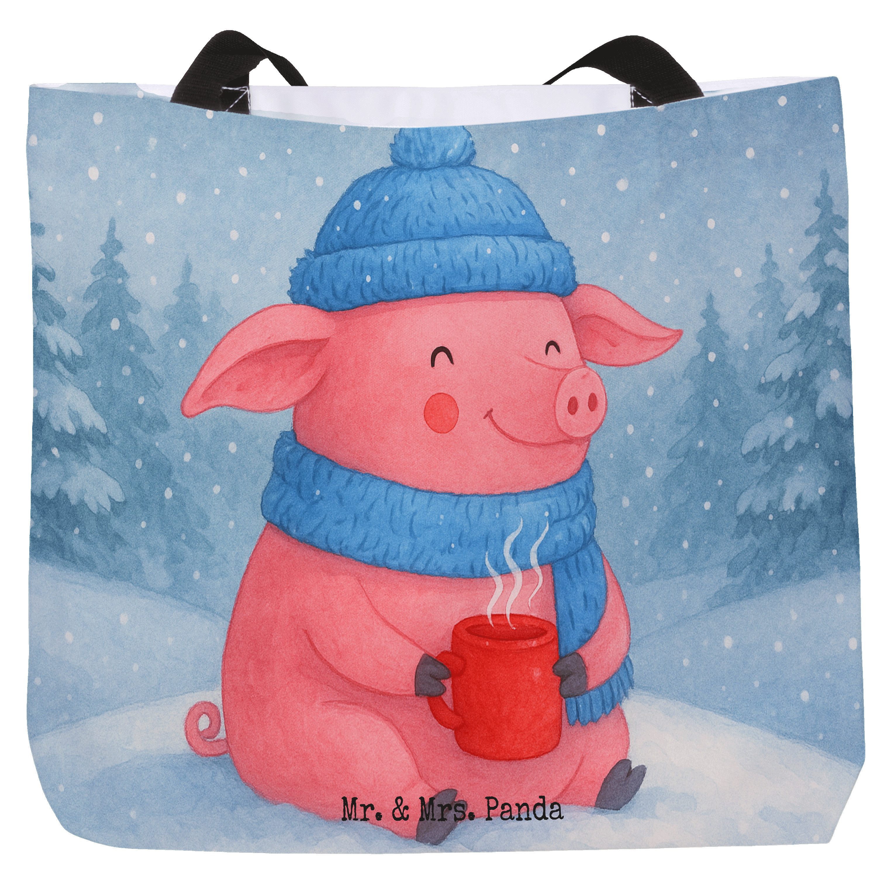 Shopper Schwein Glühwein Design, Beutel, Weiß, Glühschwein, Weihnachten, Stra
