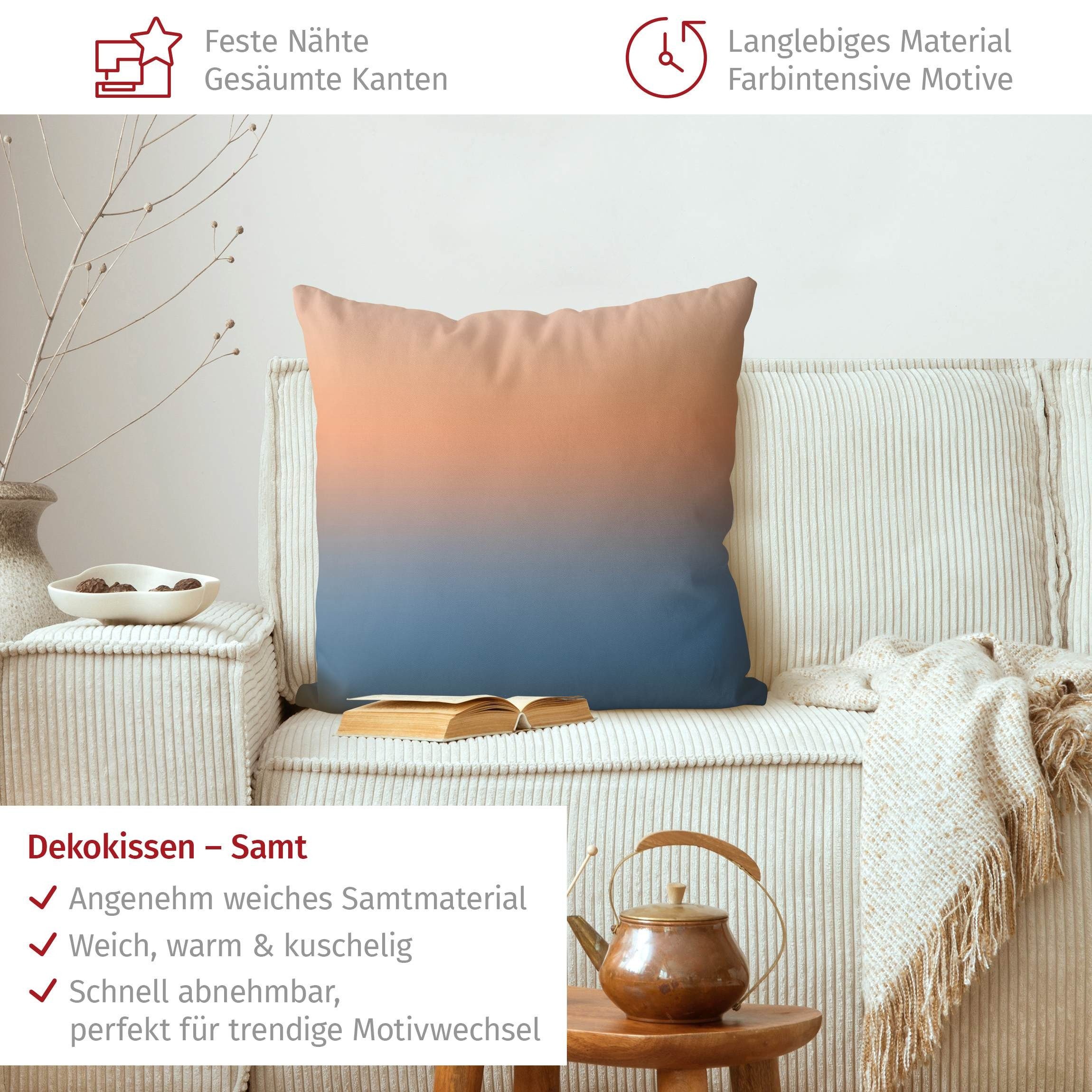 Bilderdepot24 Dekokissen drinnen Kissenhülle/ Sofakissen/ Zierkissen orange mit Motiv Abstrakt, Bezug mit / ohne Füllung Zierkissen Outdoor Sofa Bett