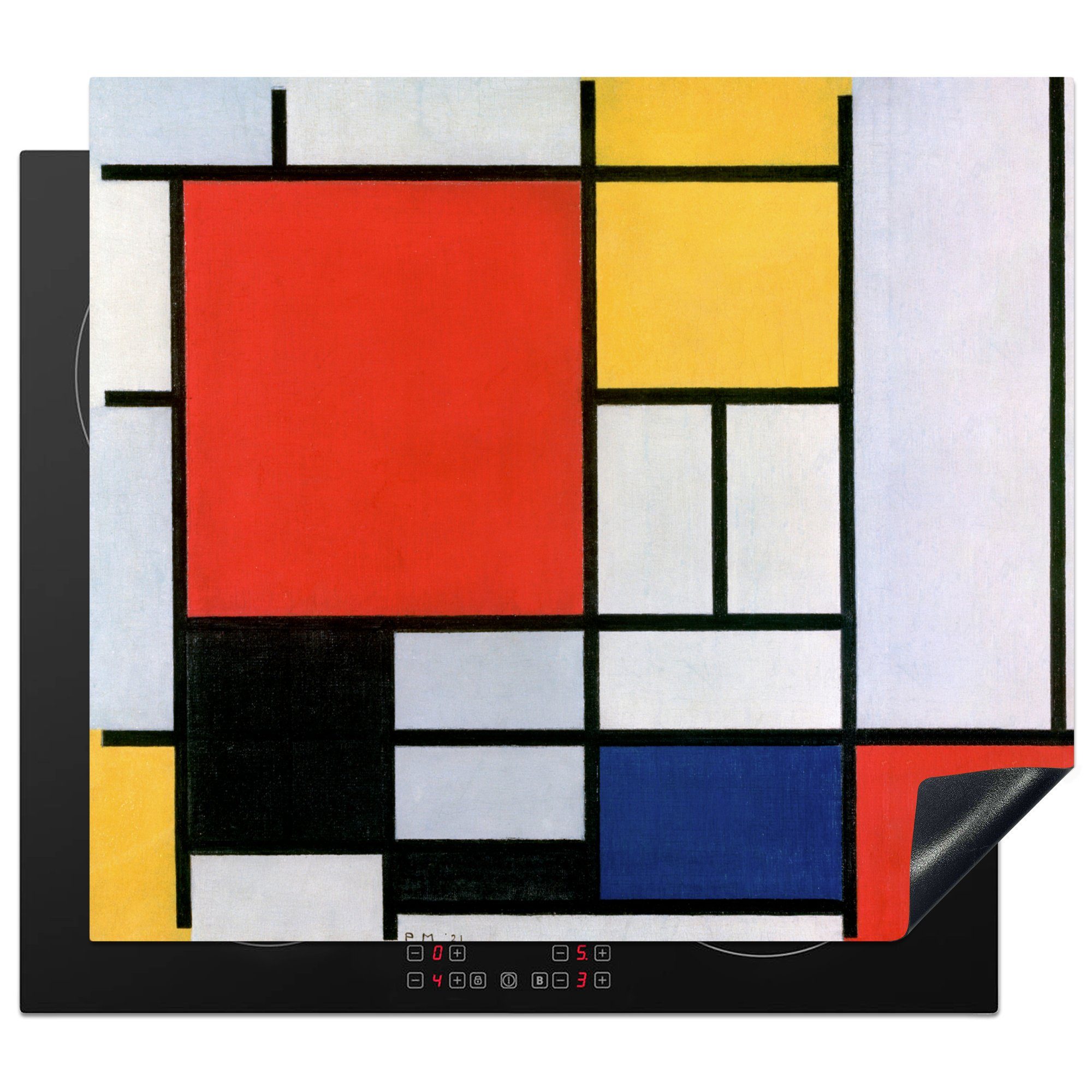Herd-Abdeckplatte Kunst - Mondrian - Alte Meister - Komposition 2