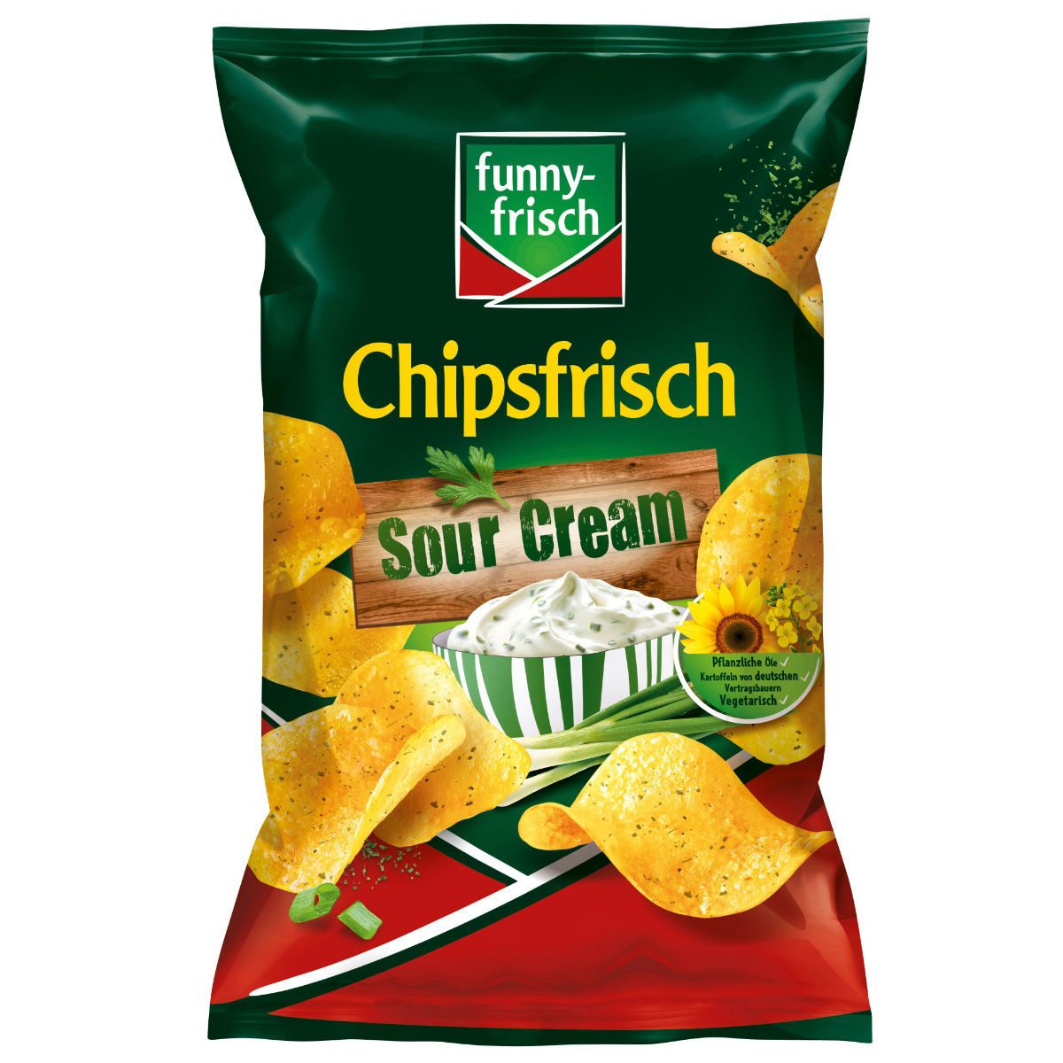 funny-frisch Knabberei, funny frisch Chipsfrisch Sour Cream Style knusprig frisch 150g