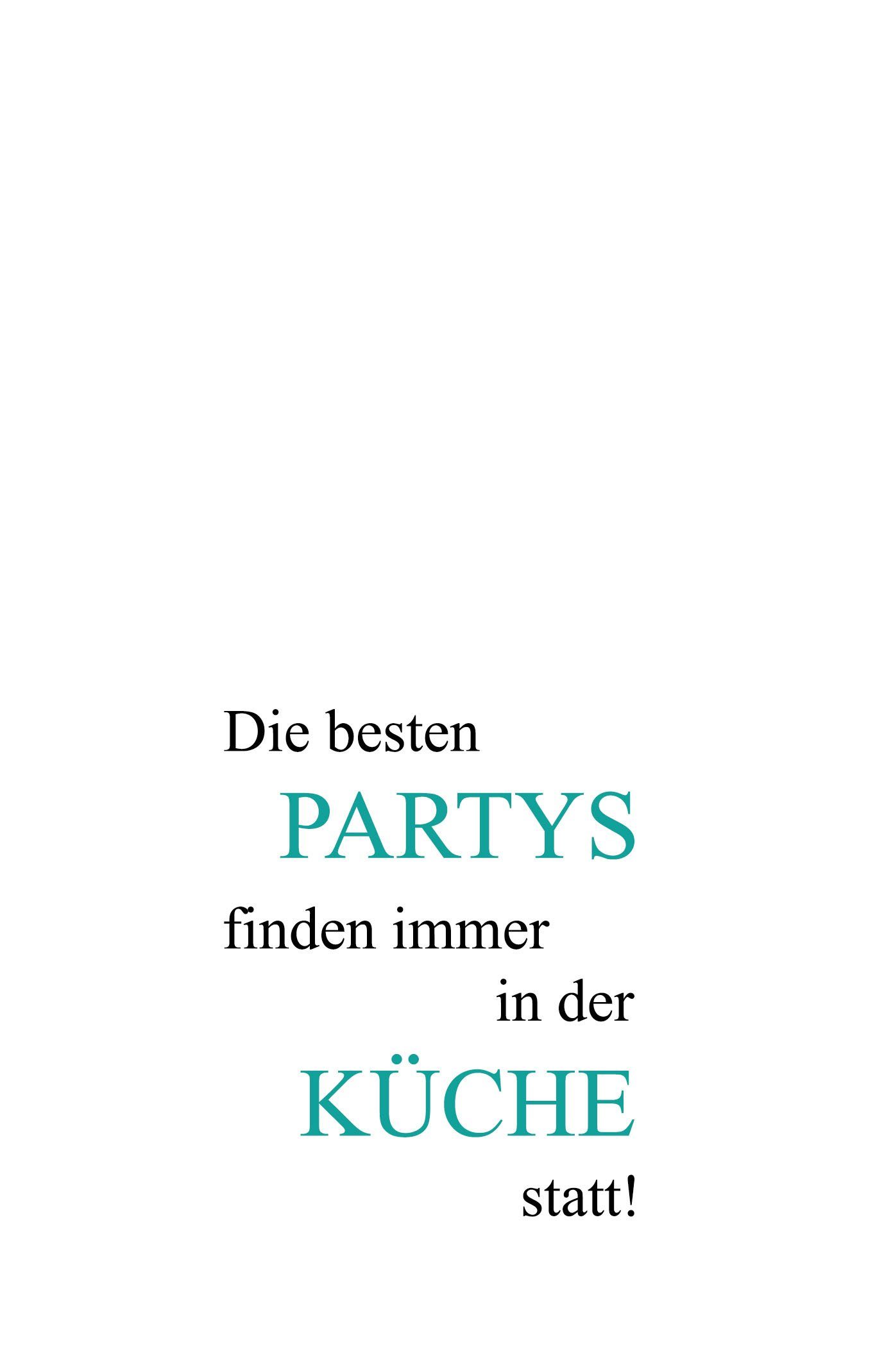 queence Wanddekoobjekt Partys und Küche, Schriftzug auf Stahlblech | Wandobjekte