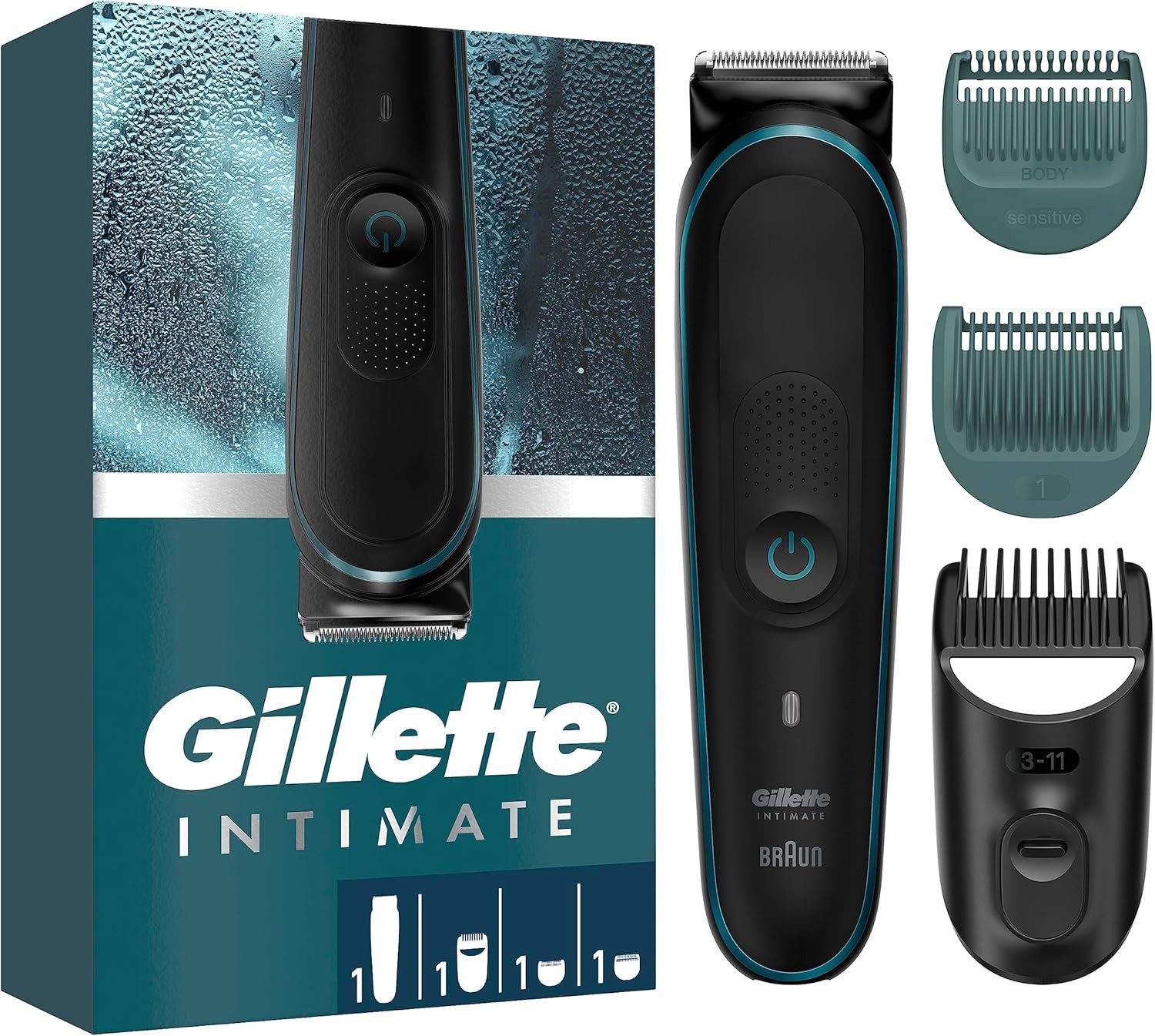 Gillette Körper- und Bikinitrimmer Gillette Intimate i5 Trimmer für die Intimrasur, abwaschbar, wasserdicht