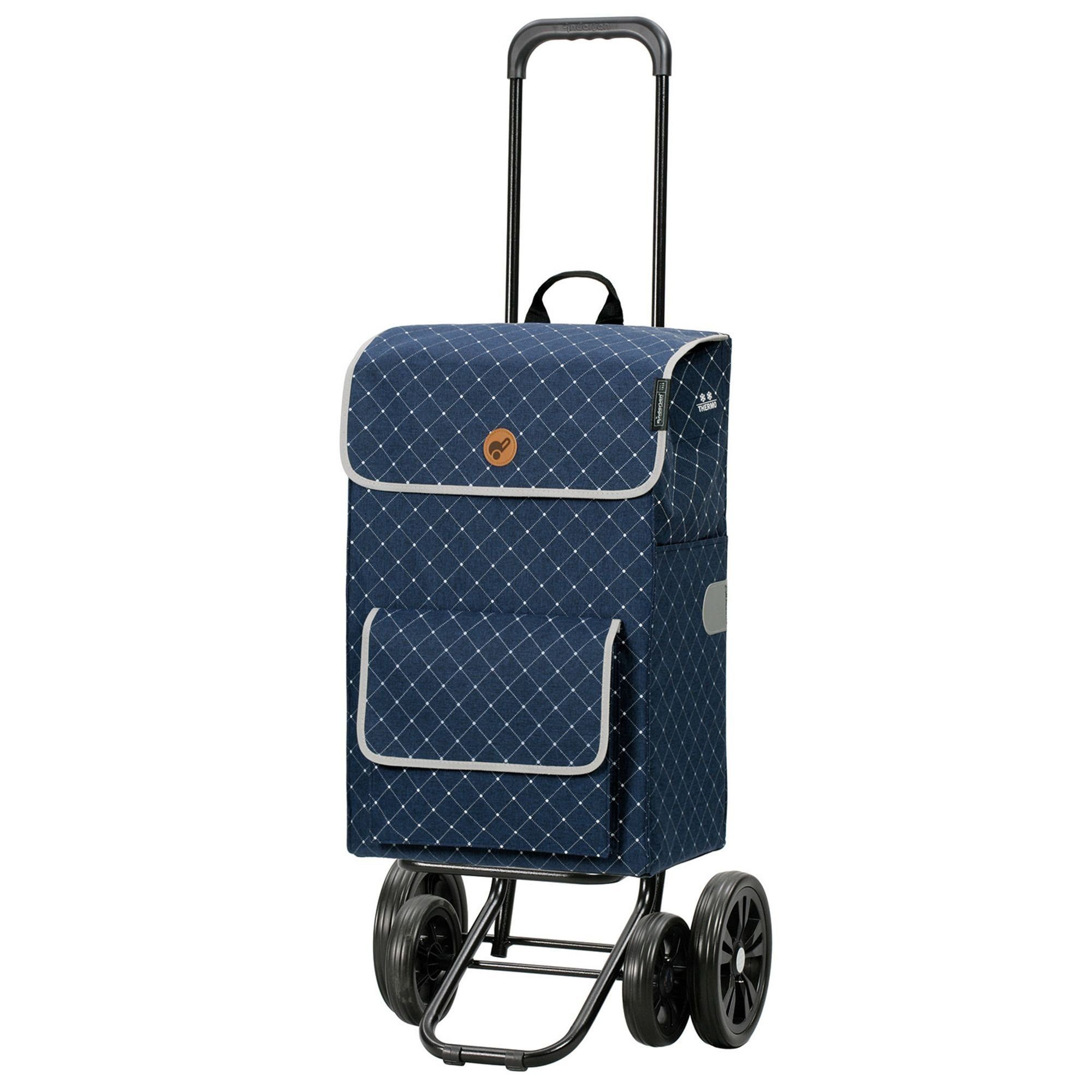 blau Shopper, 43 l, Quattro Tragegriff Reflektoren, Einkaufstrolley Andersen