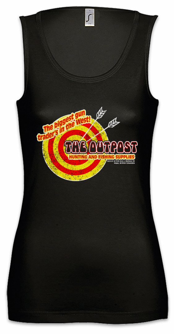 Urban Backwoods Tanktop R Outpost I Ärmelloses Damen T-Shirt John Bar Symbol Sign Zeichen Logo Hunting and Fishing