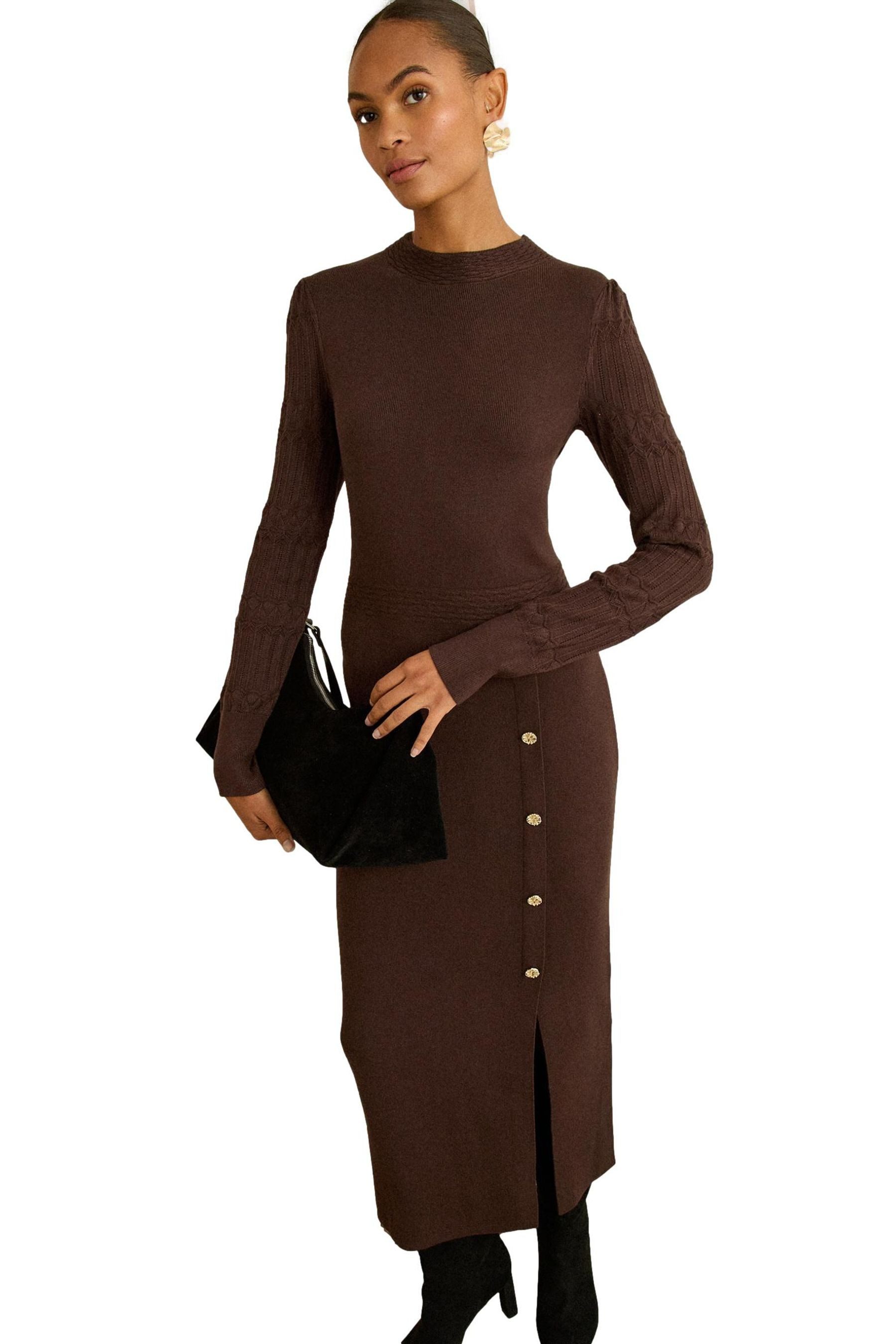 Love & Roses Midikleid Love & Roses Langärmliges Strickkleid in Midilänge ( günstig online kaufen