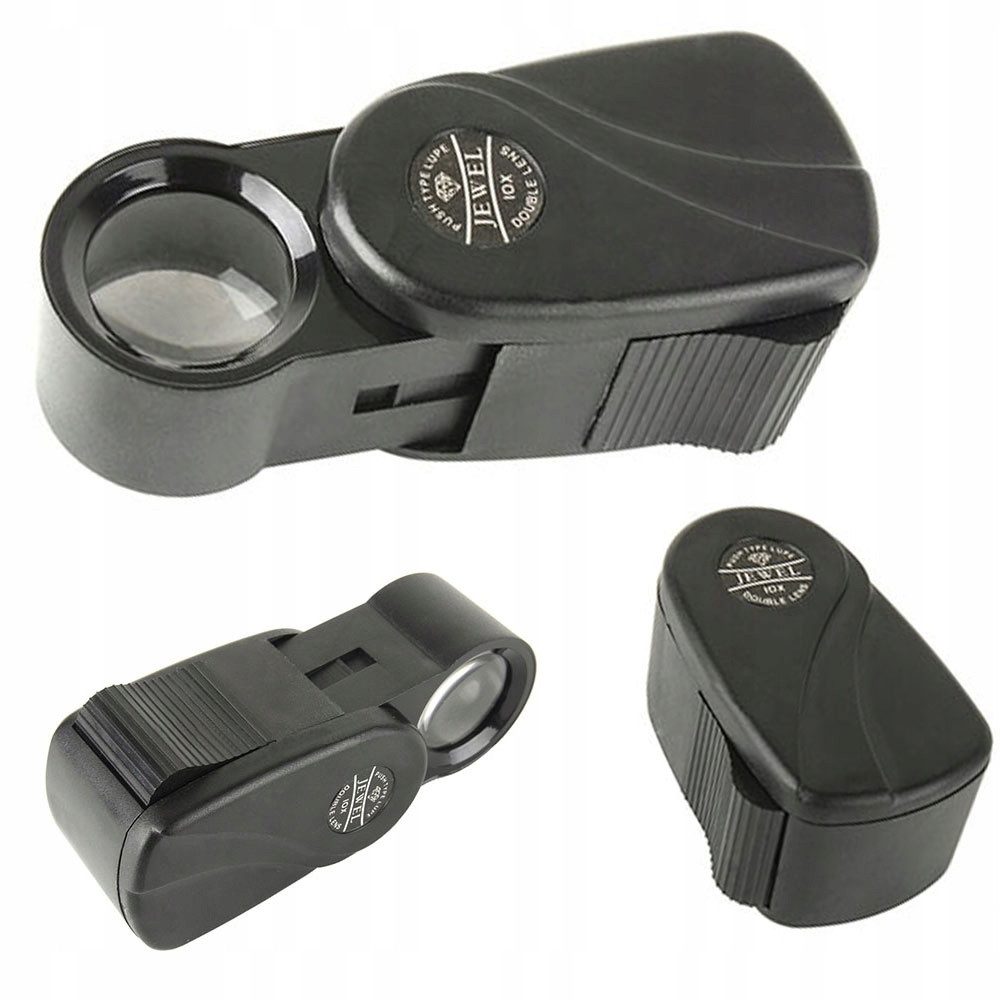 VERK GROUP Handlupe 10x Juwelierlupe Einschlaglupe Taschenlupe 20 mm, 10-fache Vergrößerung, Klappbares Design