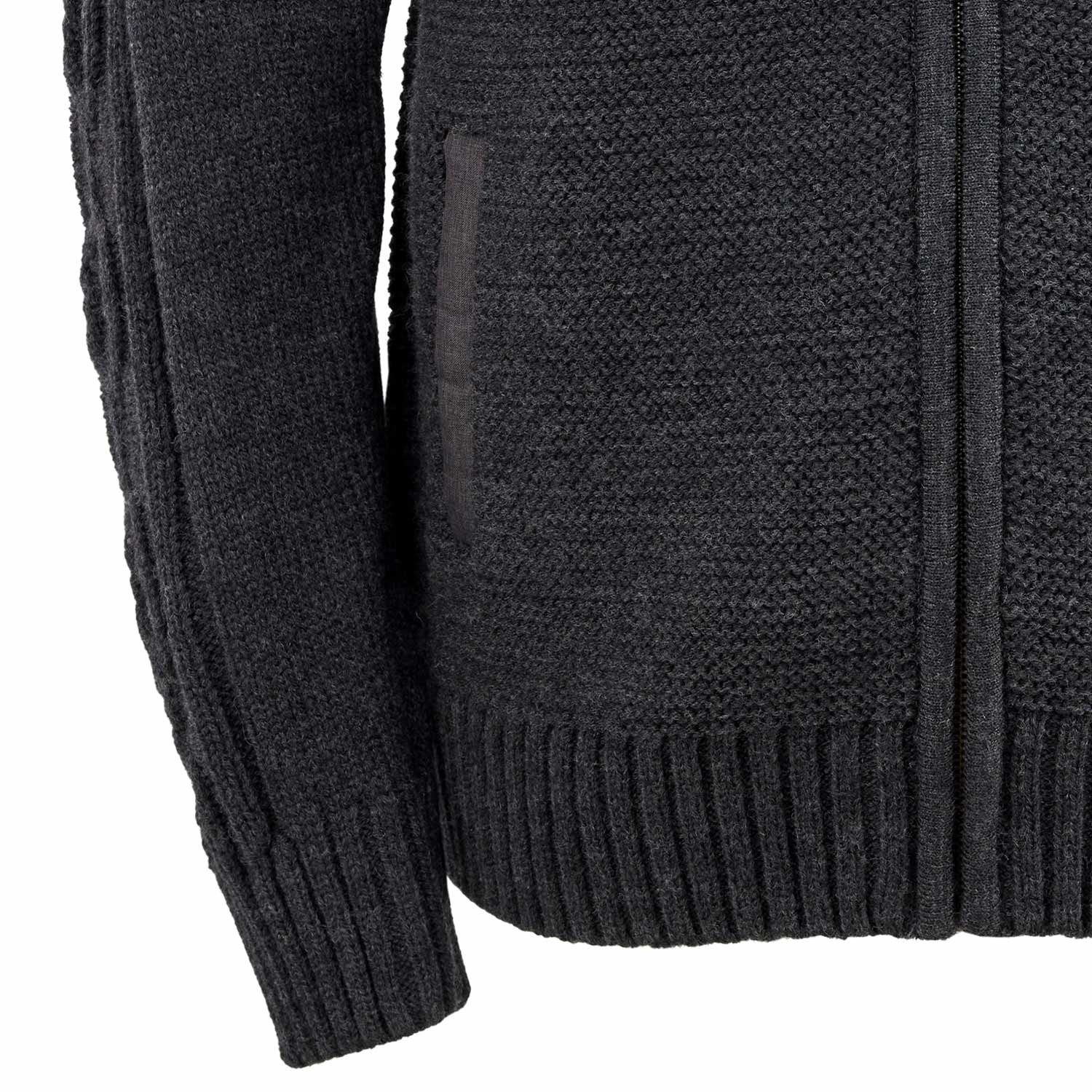 Maddox Trachtenstrickjacke MADDOX Herren 'Bruneck' mit Kapuze, Anthrazit