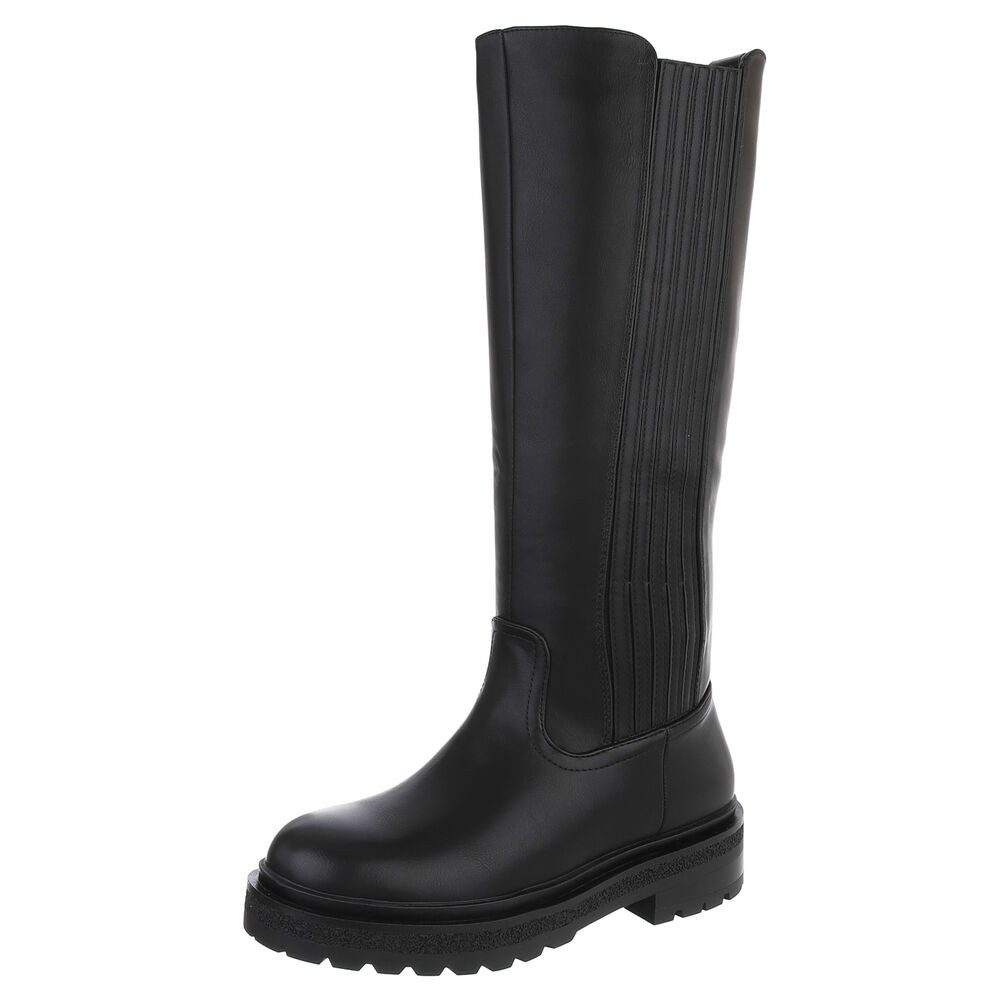 Ital-Design Hochschaftstiefel mit robustem Design für Damen Plateaustiefel günstig online kaufen