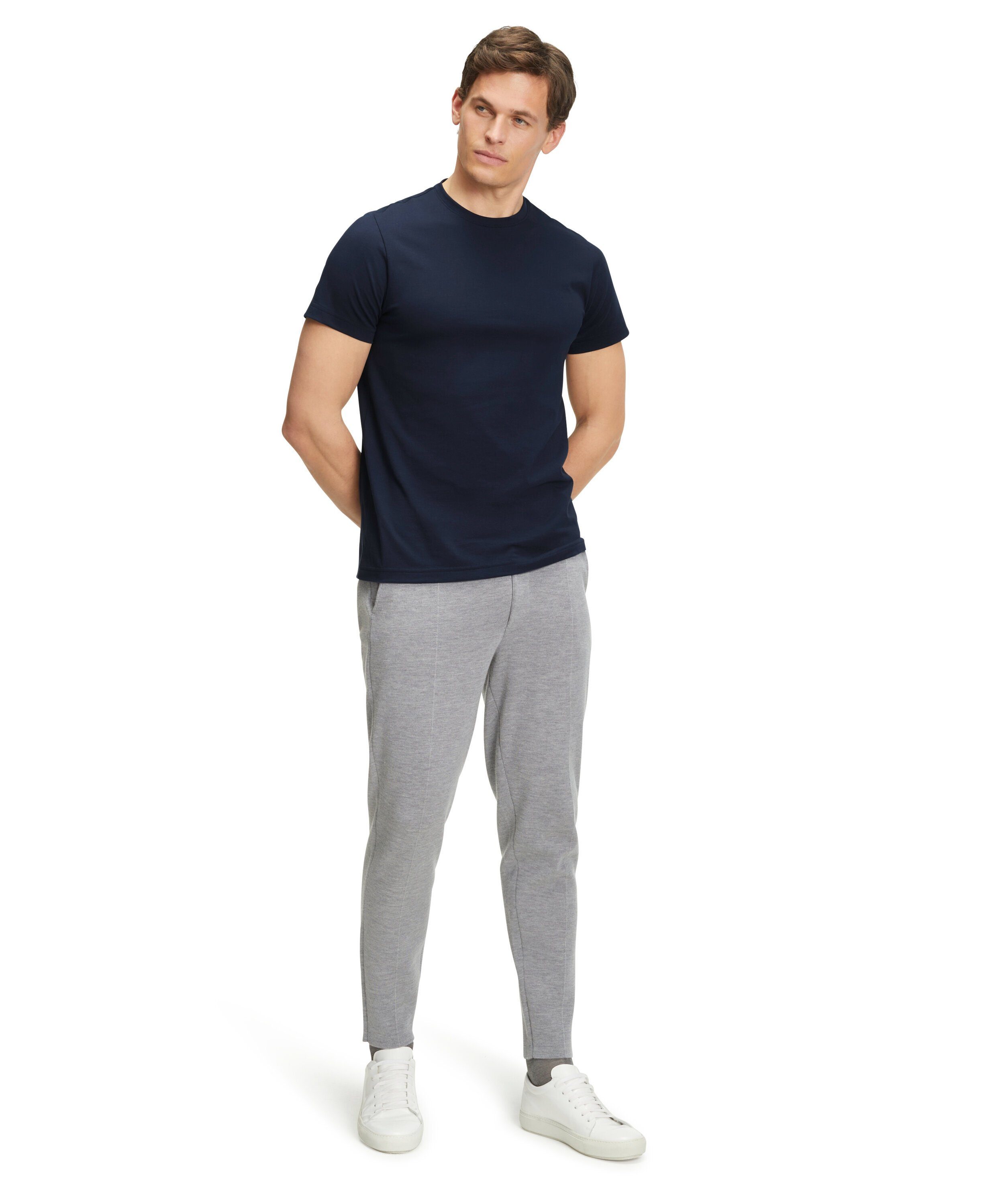 T-Shirt FALKE hochwertiger (6116) blue (1-tlg) space Pima-Baumwolle aus