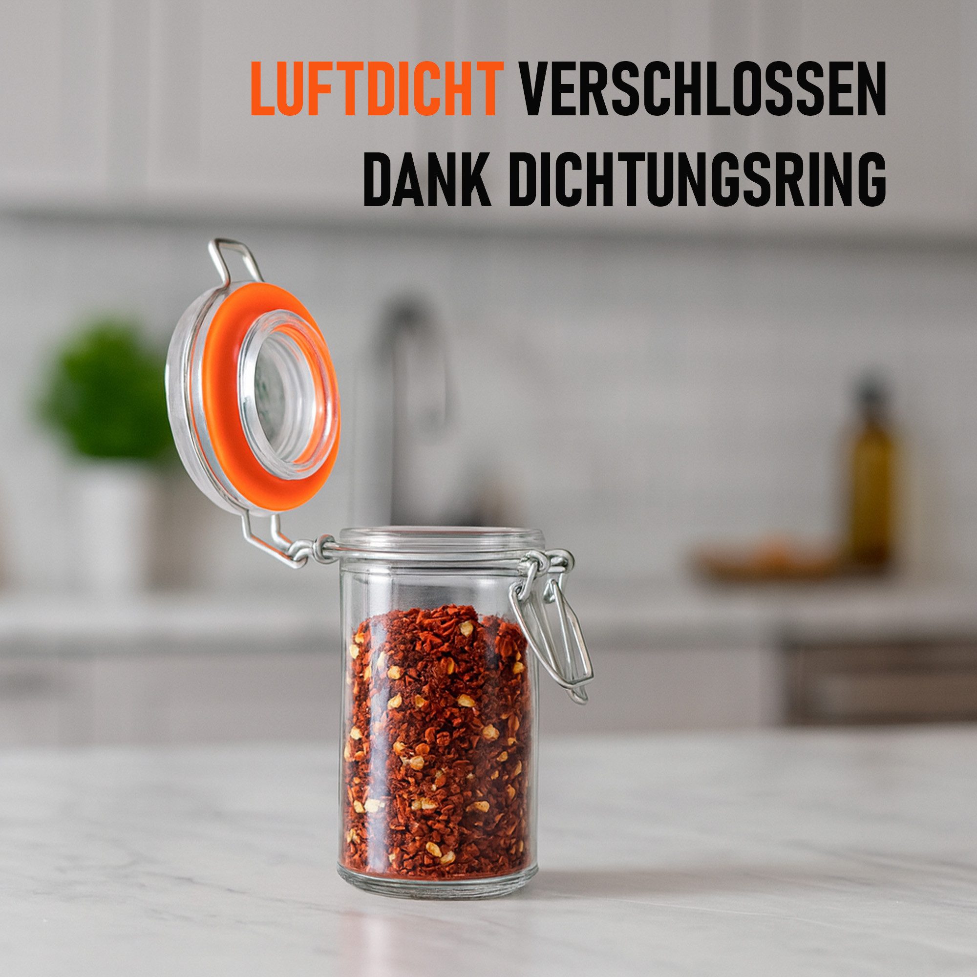 Bestlivings Einmachglas mit Bügelverschluss 70ml, Glas, (24-tlg), luftdicht, wiederverwendbar, spülmaschinengeeignet – Bild 5 von 5