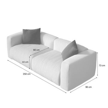 Newroom Sofa Cosy, cord - Wellenfedern und Schaumkern - beige / creme