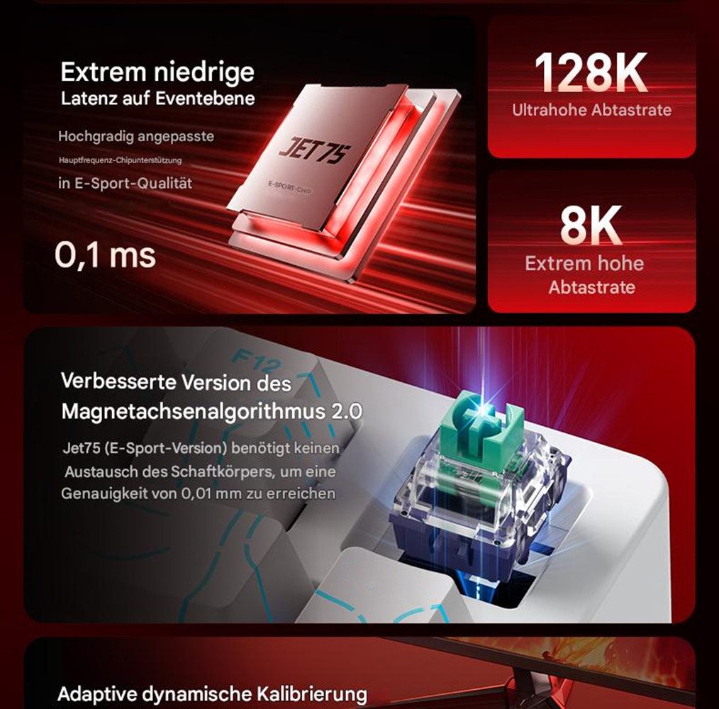 Insma Tastatur (75% 80 Tasten Gaming-Tastatur Mechanische Tastatur, RGB-Beleuchtung)