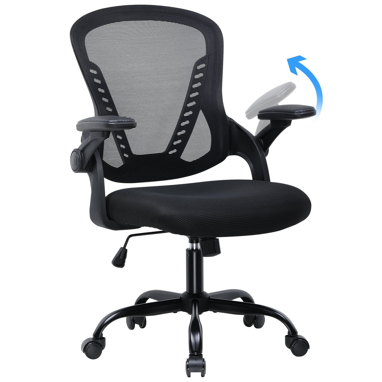 COMHOMA Bürostuhl Ergonomischer Schreibtischstuhl, Chefsessel, Drehstuhl, Verstellbare Armlehnen Wippfunktion von 90° bis 125°