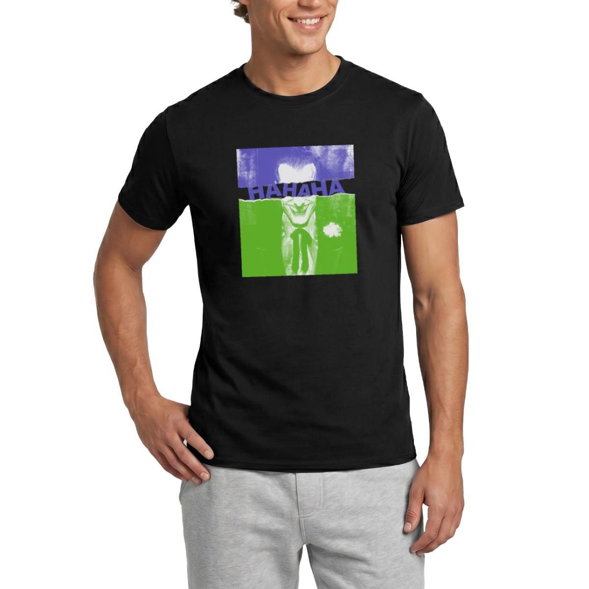 Spreadshirt T-Shirt Batman Dark Knight The Joker Hahaha Männer T-Shirt (1-tlg)