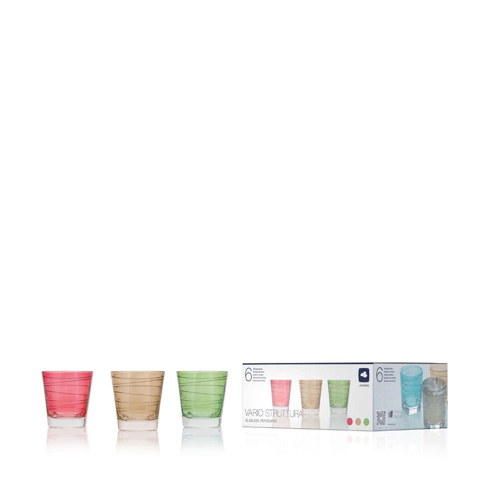 Gläser-Set VARIO klein 0,17l farbig sortiert 6er Set, 6-tlg., Glas