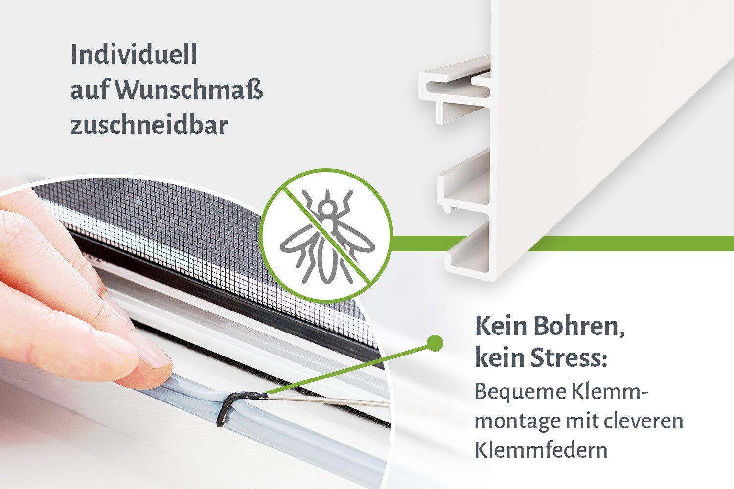 empasa Insektenschutz-Fensterrahmen "FLEX", Fliegengitter Fenster flächenbündig für flächenversetzte Fenster – Bild 5 von 5