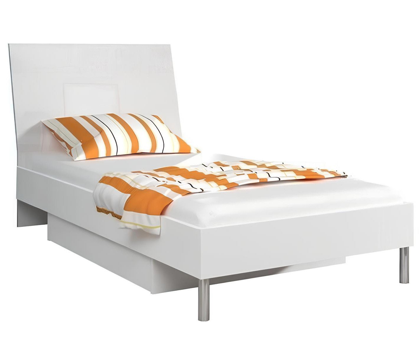 Xlmoebel Bettgestell Einzelbett in Weiß mit Holzdesign für Kinderzimmer (Bettgestell, 1-tlg., Bett), Hergestellt in Europa