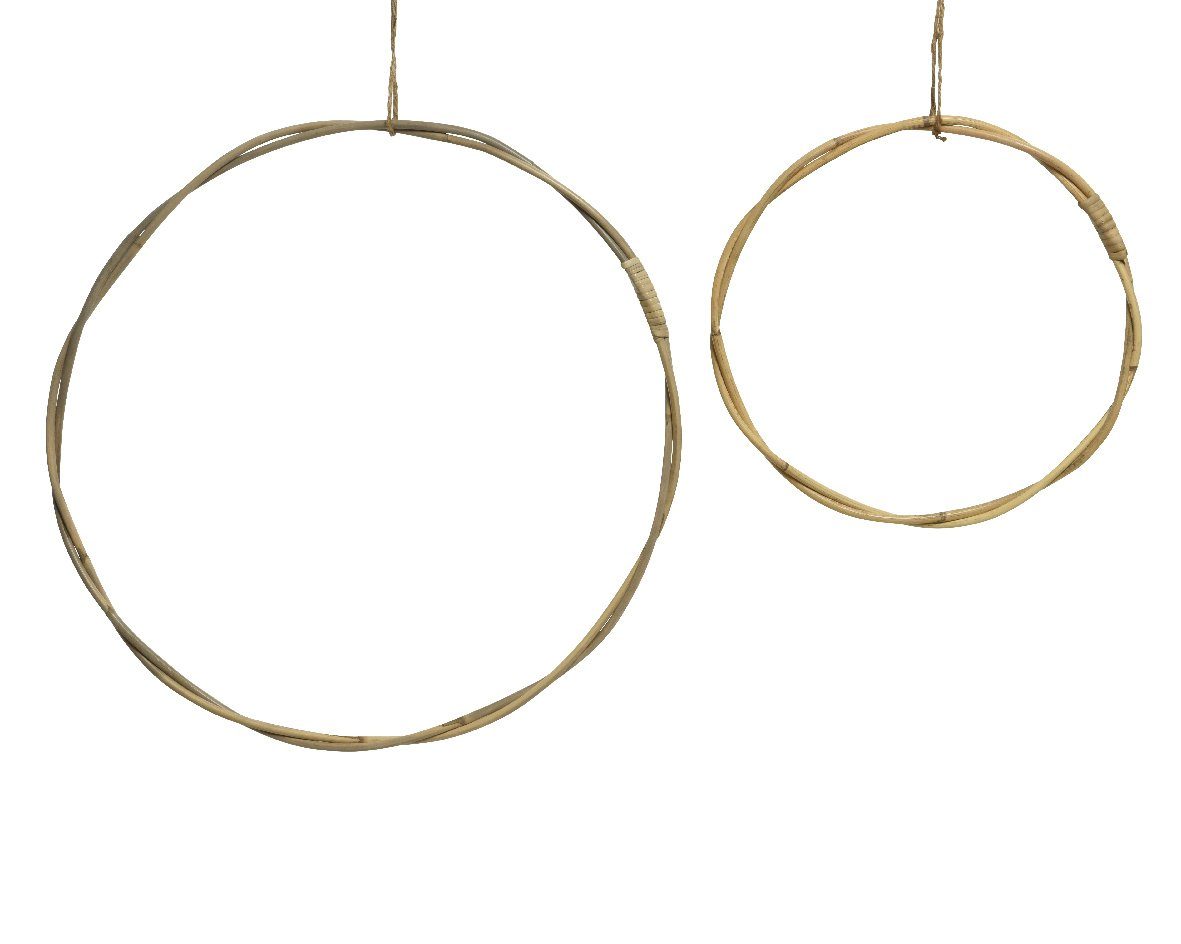 Kaemingk Dekohänger, Rattanringe gedreht 29cm & 47cm zum Basteln natur braun 2er Set