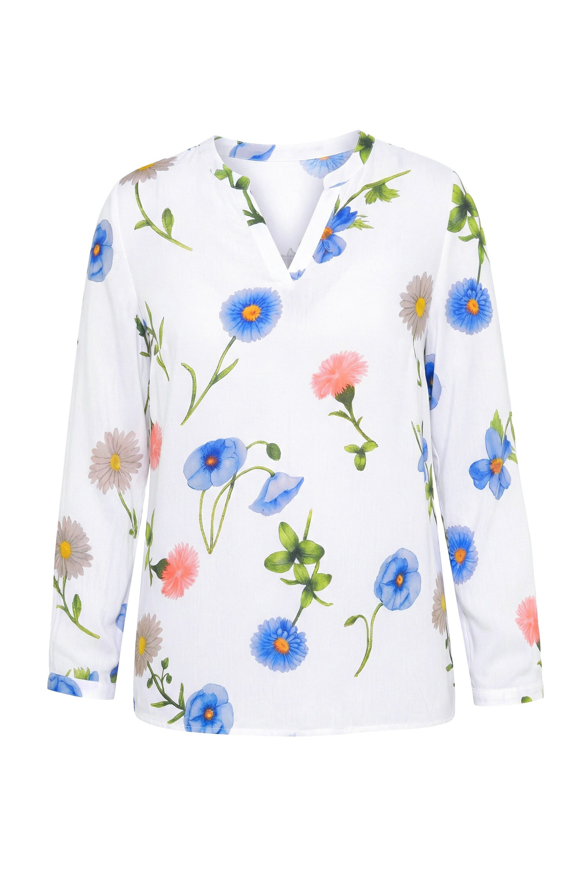 MIAMODA Longbluse Tunika Regular Fit Blumen-Muster