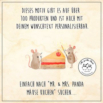 Mr. & Mrs. Panda Grußkarte Mäuse Kuchen - Weiß - Geschenk, Glück, hungrig, Kuchenstück, Geburtst, Hochglänzende Veredelung