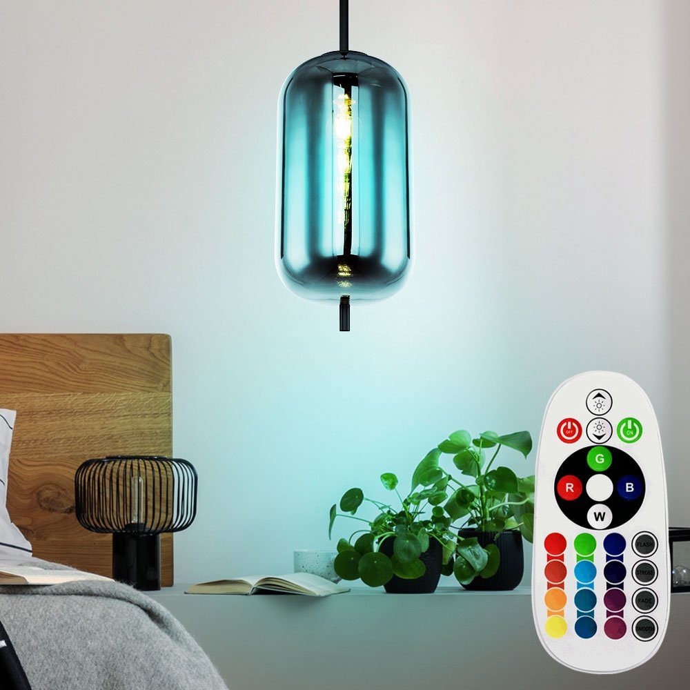 LED Warmweiß, inklusive, Pendel Pendelleuchte, Farbwechsel, Hänge Retro DIMMBAR Decken Leuchtmittel etc-shop Lampe Glas Leuchte