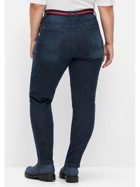 Sheego Stretch-Jeans Große Größen mit gestreiftem, elastischen Bund