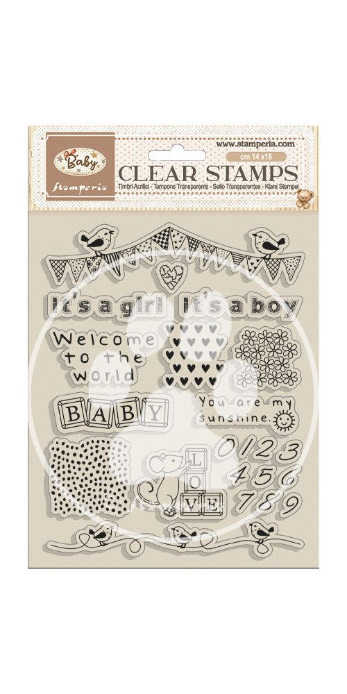 Stamperia Stempel Clear-Stamps Baby, 22 Stück