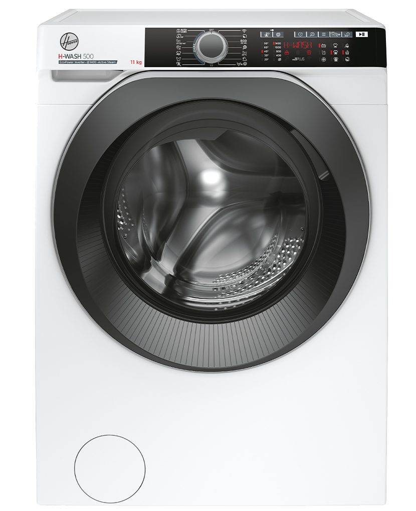 Hoover Waschmaschine HWE 411AMBS/1-S, 11 kg, 1400 U/min, hOn App / Wi-Fi + Bluetooth, Dampf-Funktion, Digitaldisplay