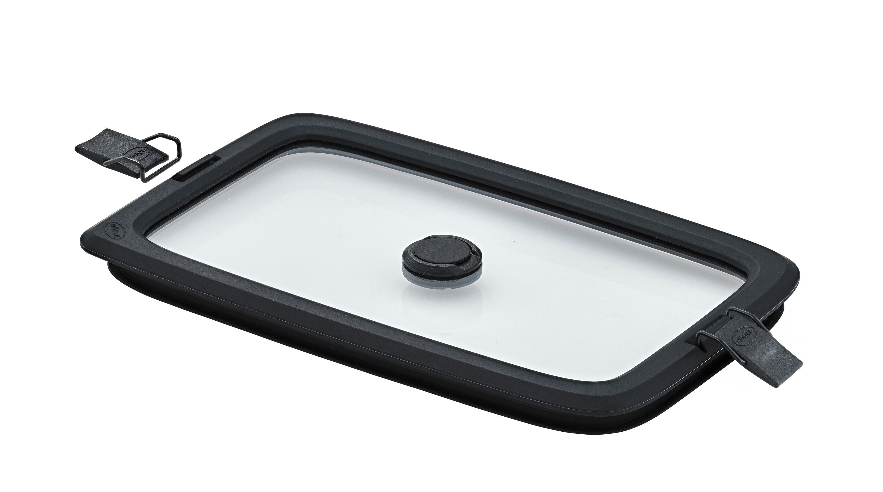 RÖSLE Deckel Vakuumdeckel FLEXX 2GO 1,0 L eckig mit Clips, Deckel für 1,0 L Dose FLEXX 2GO