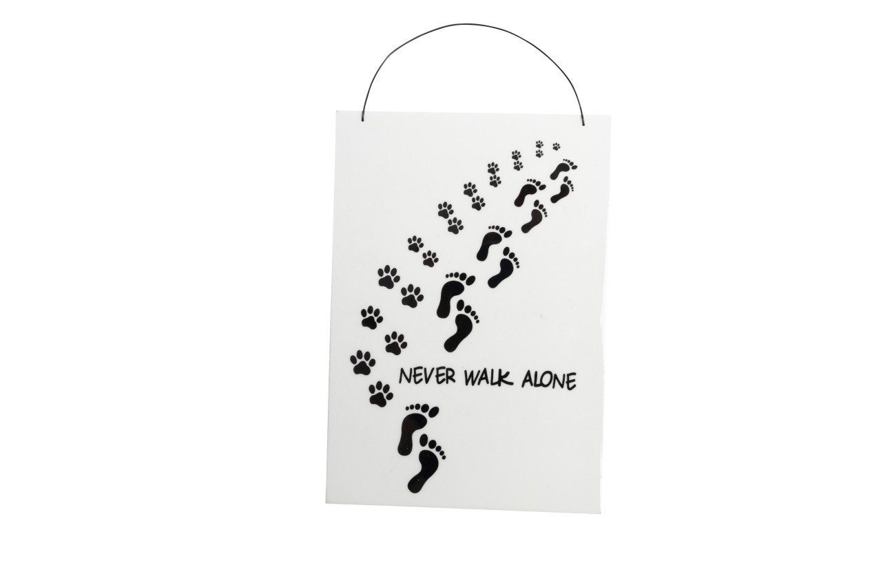 Imkerei Freese Dekofigur Freese Holz-Schild Never walk alone, weiß/schwarz
